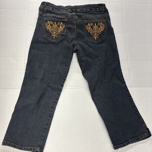 Vintage Hip Jeans Womens Size 9 Blue Stretch Denim Capri Cropped Mid Rise Jeans